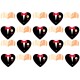 HEARTS717 Caketoppers inimi din vafa de nunta costum mire si mireasa gata decupate set 20 bucati D5cm